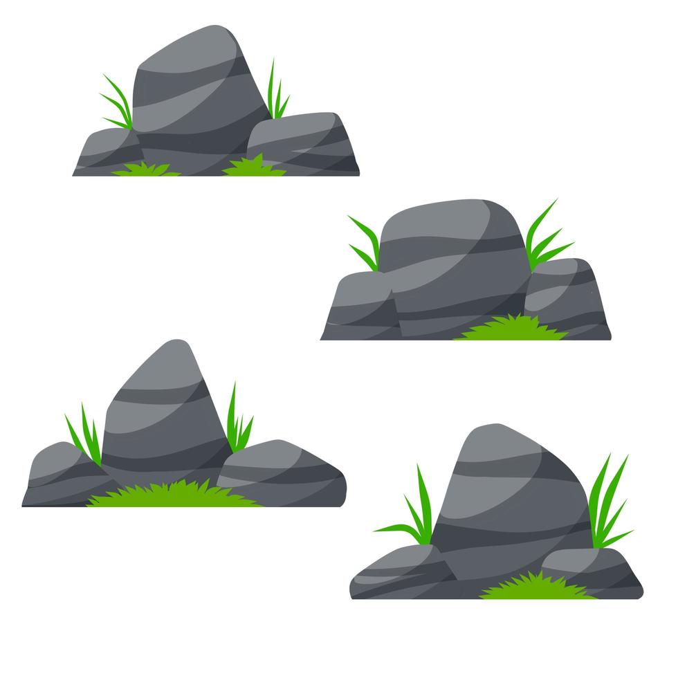 Set of stones. Scenery of nature vector