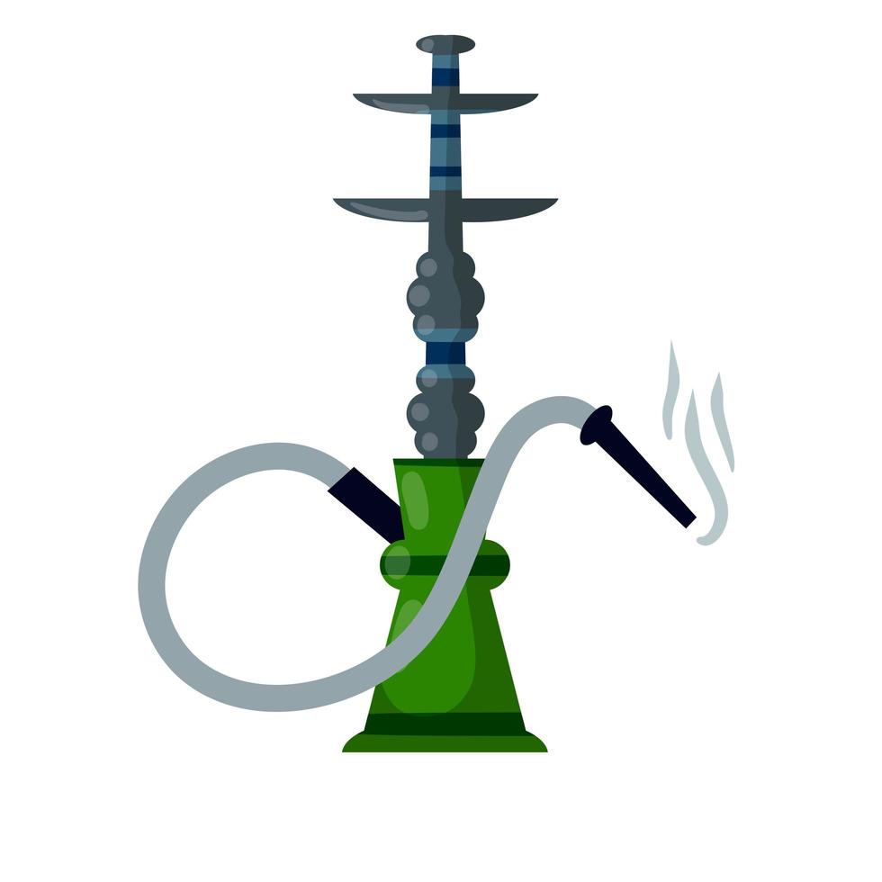 Hookahs. Green Flasks. Smoking device. Bad middle Eastern habit. vector