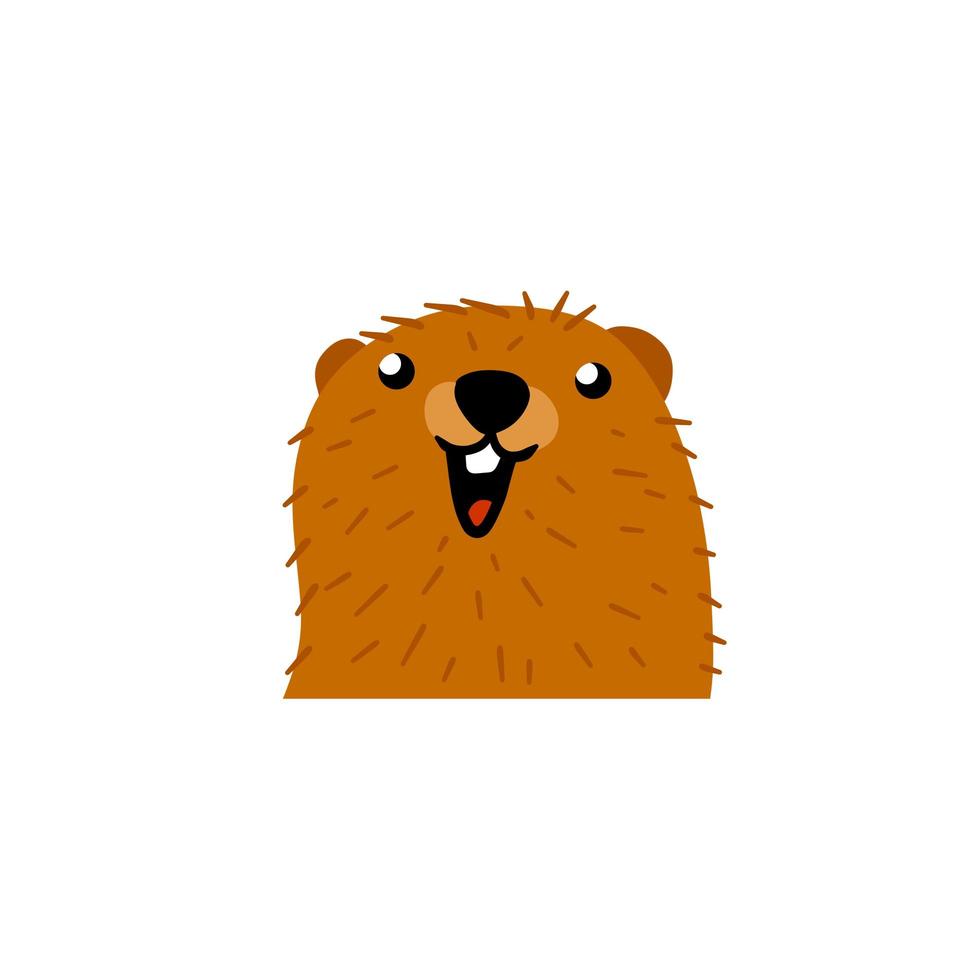 Groundhog Day. Funny marmot. Cute character of February holiday vector