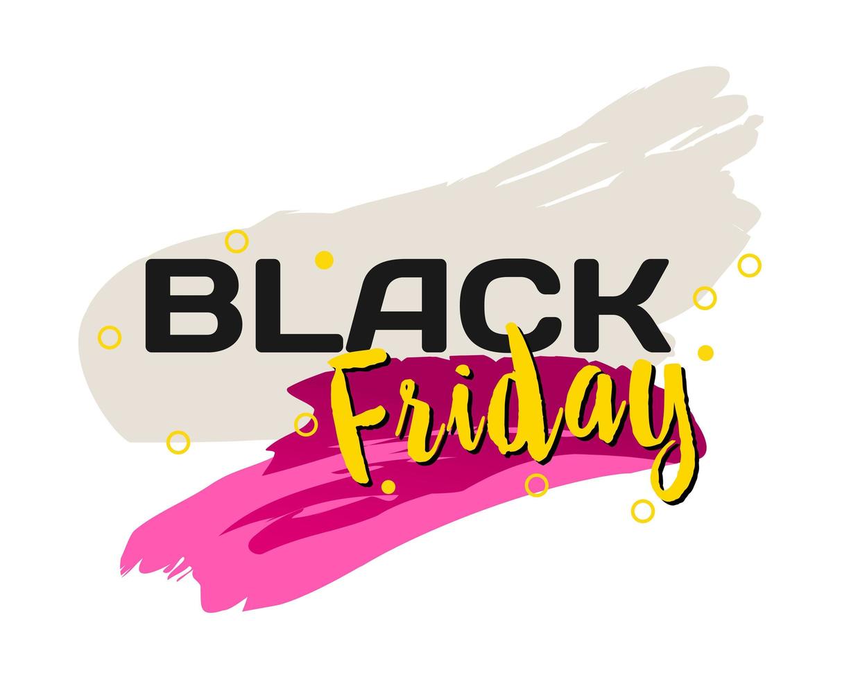 Paint stroke web banner, business card, BLACK FRIDAY template - Vector