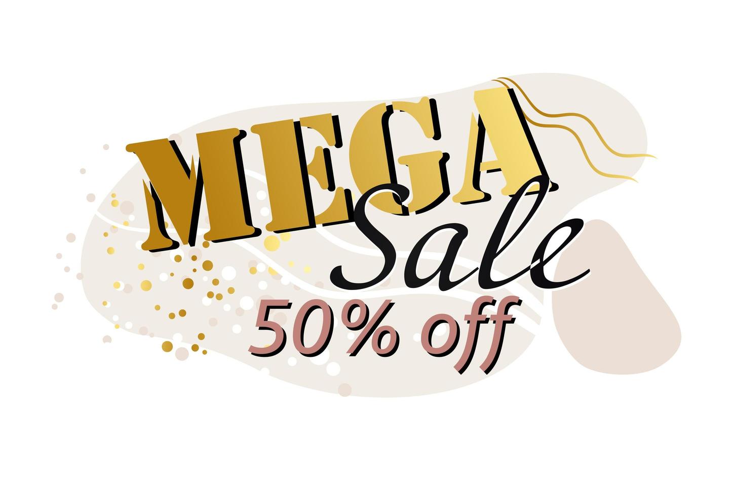 Abstract web banner, business card, template MEGA SALE 50 PERCENT - Vector