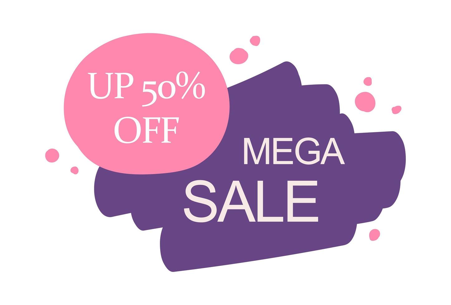 Abstract web banner, business card, template MEGA SALE 50 PERCENT - Vector