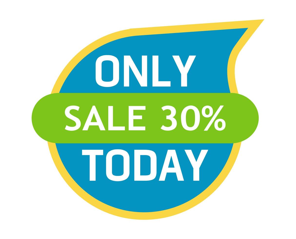 Abstract web banner, business card, SALE TODAY ONLY 30 percent template - Vector