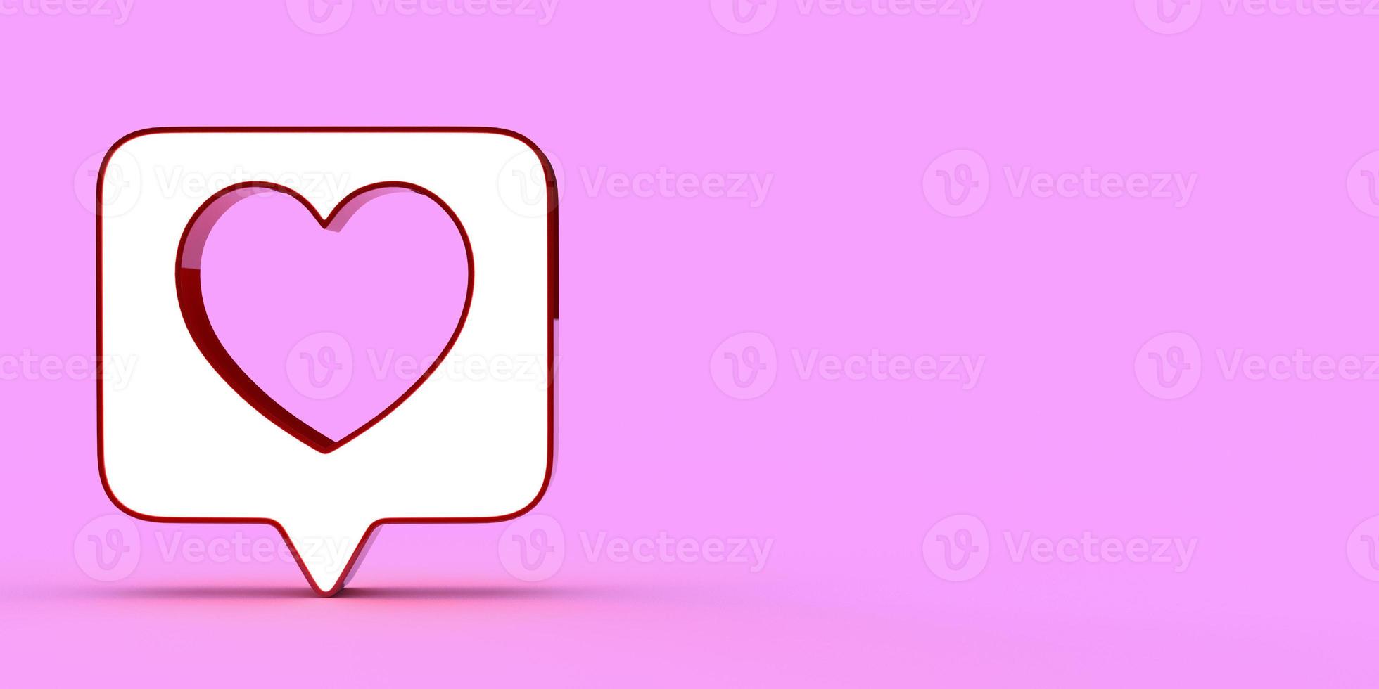 Heart love white bubble symbol decoration ornament 14 fourteen february happy valentine's day wedding marriage romantic  congratulate message on pink red background wallpaper copy space.3d render photo