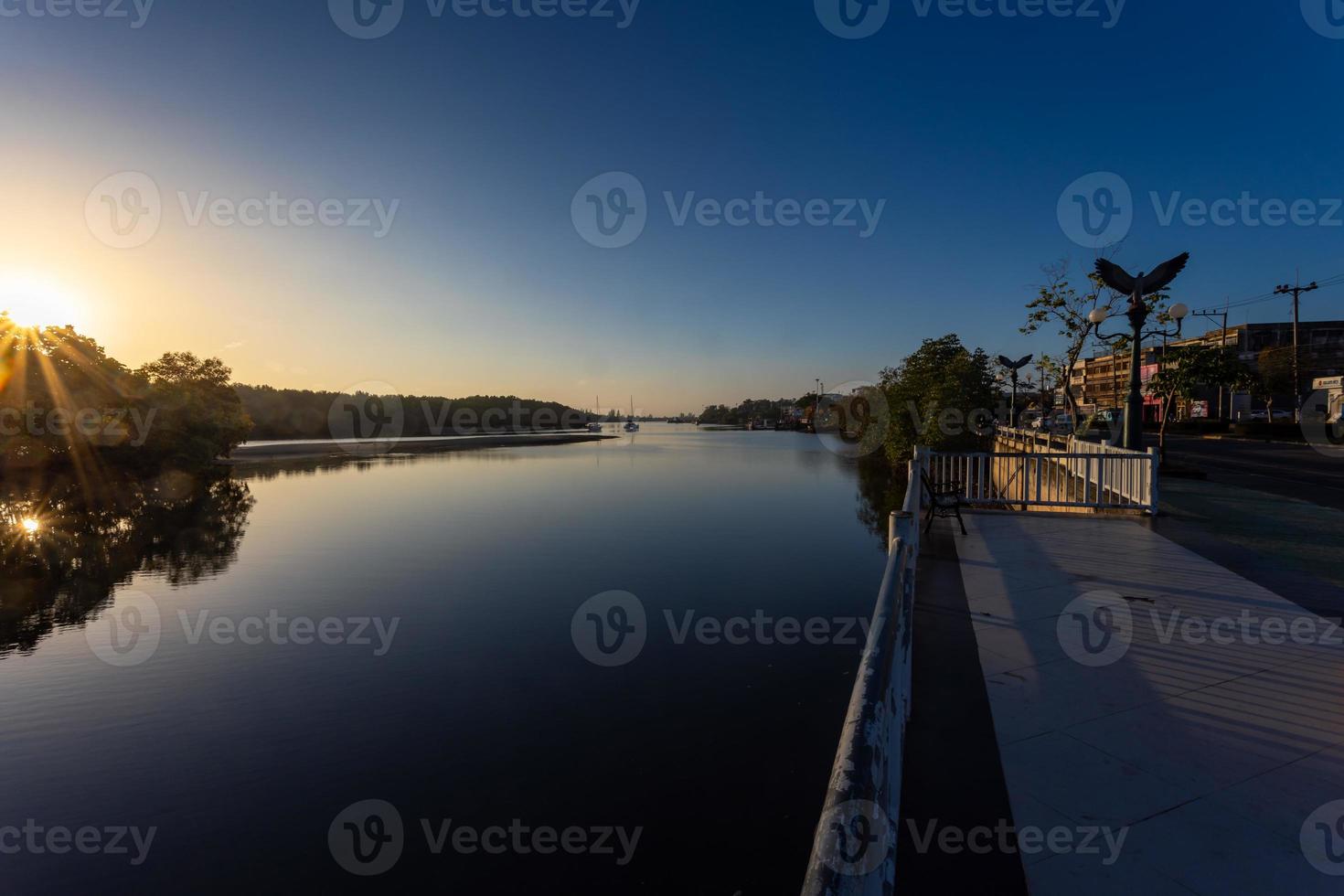 river view, mangrove forest on the morning at Krabi River, Krabi, Thailand. photo