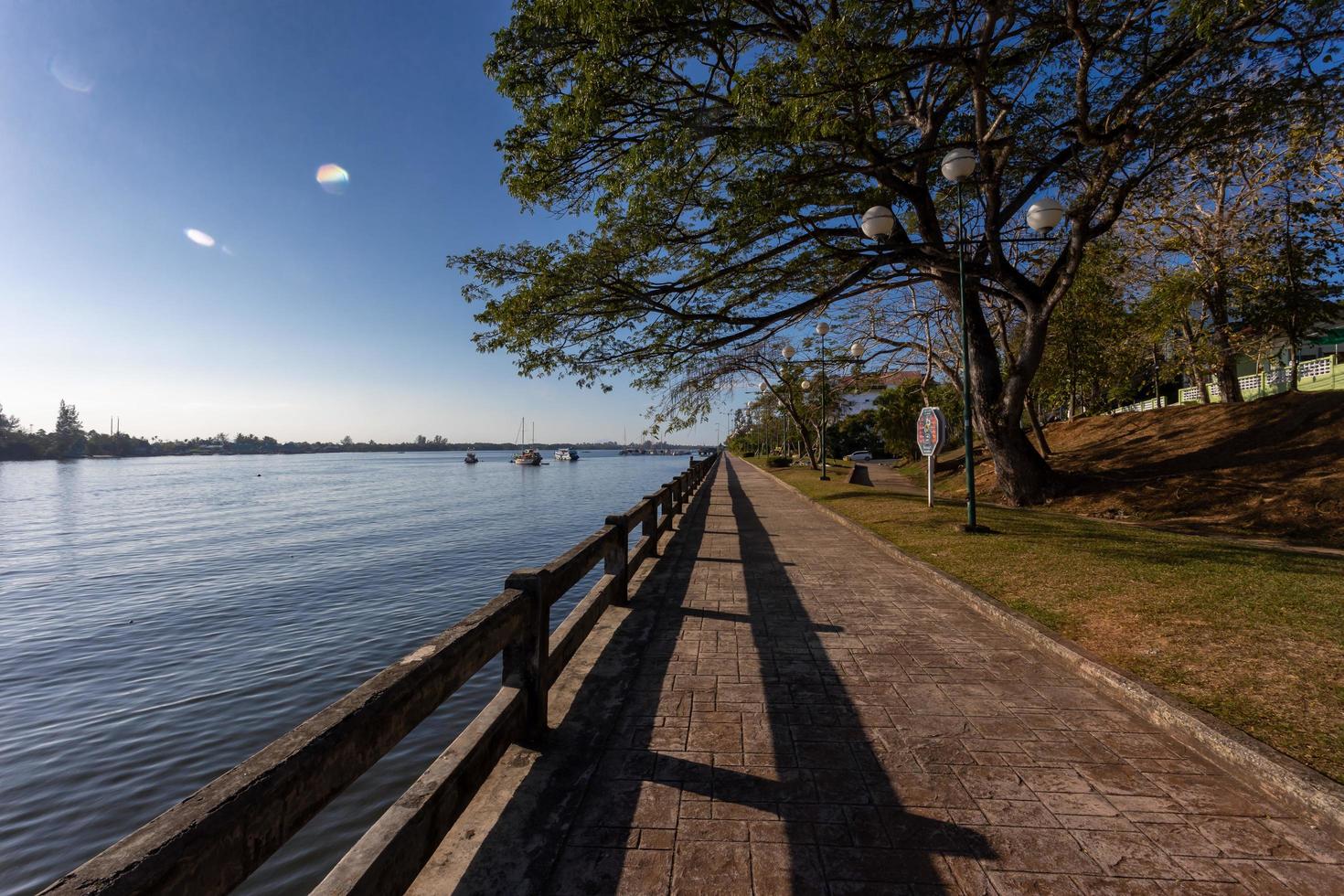 KRABI, THAILAND - JANUARY 23, 2020 - Public park at Krabi River, Krabi, Thailand. photo