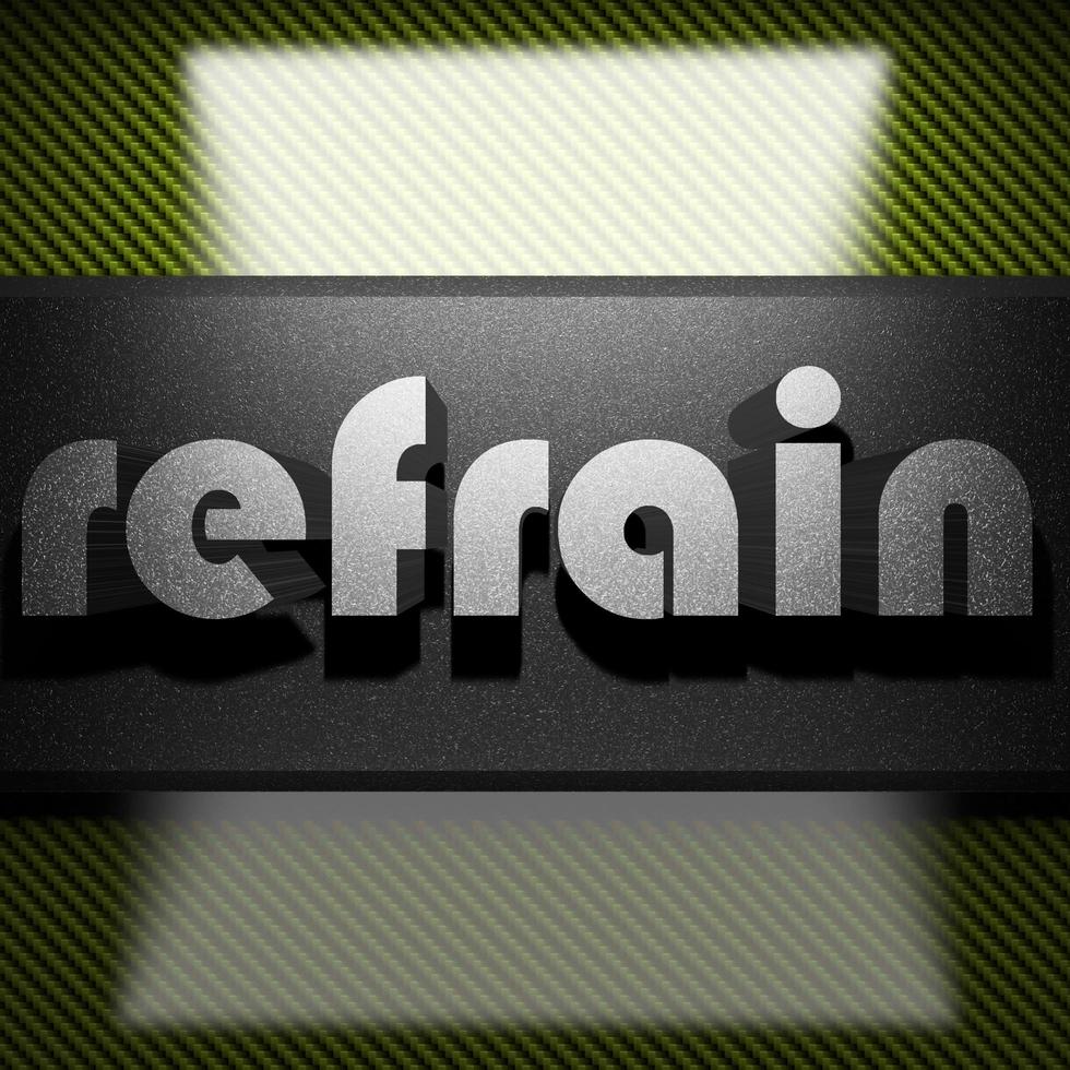 refrain word of iron on carbon photo