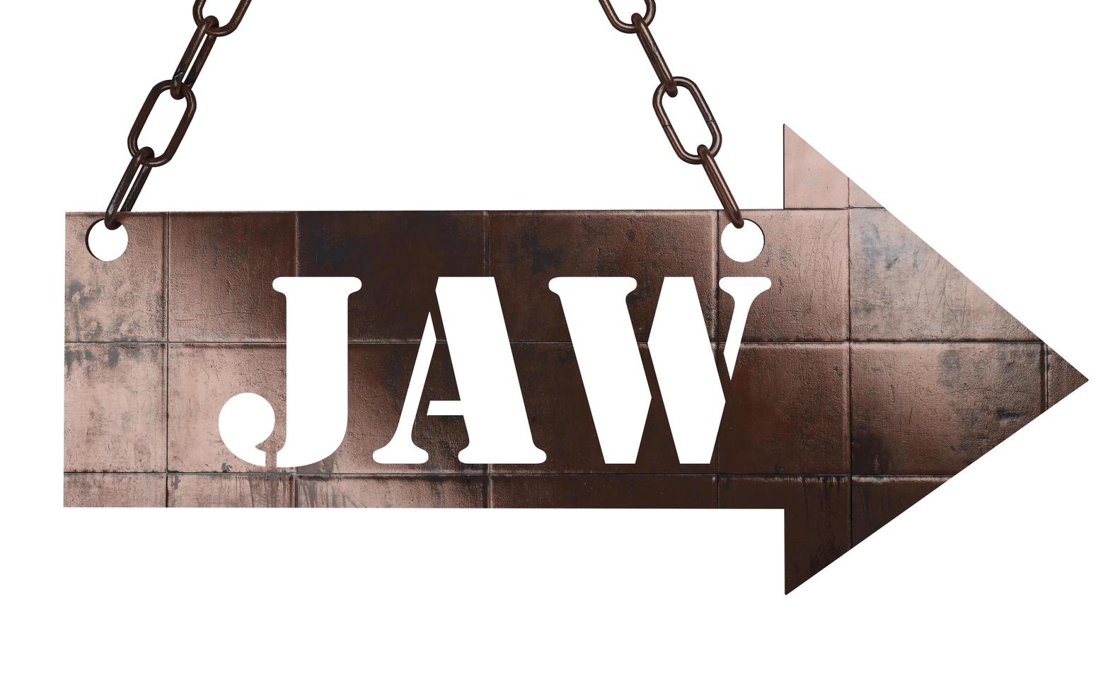 jaw word on metal pointer photo