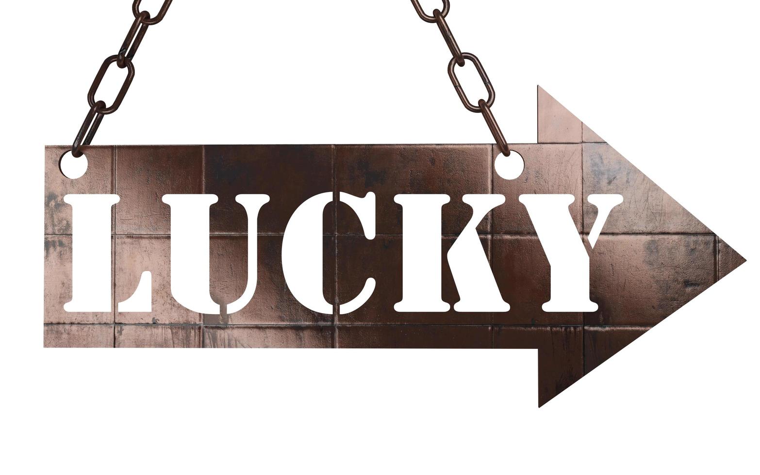 lucky word on metal pointer photo