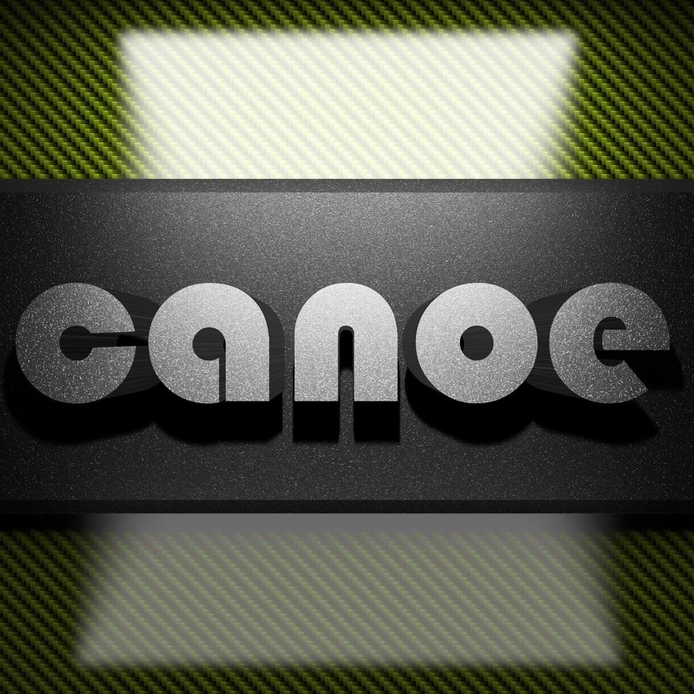 canoe word of iron on carbon photo