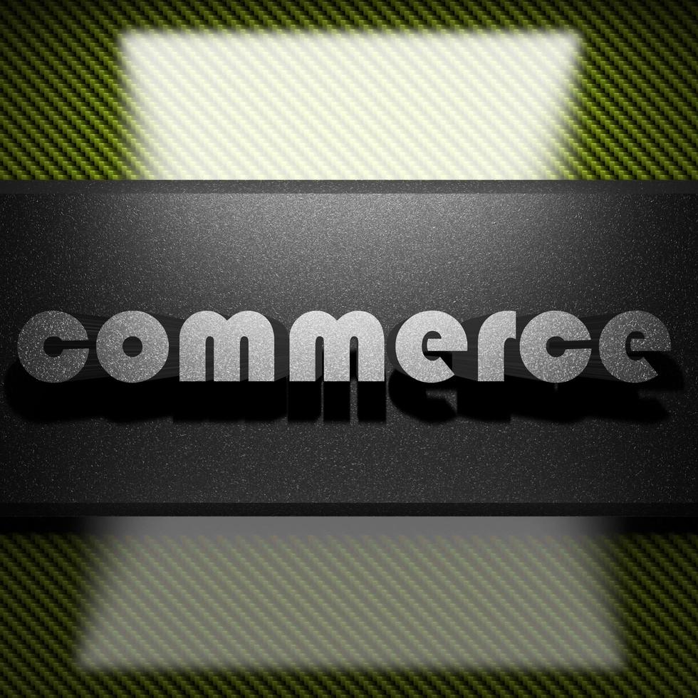 commerce word of iron on carbon photo