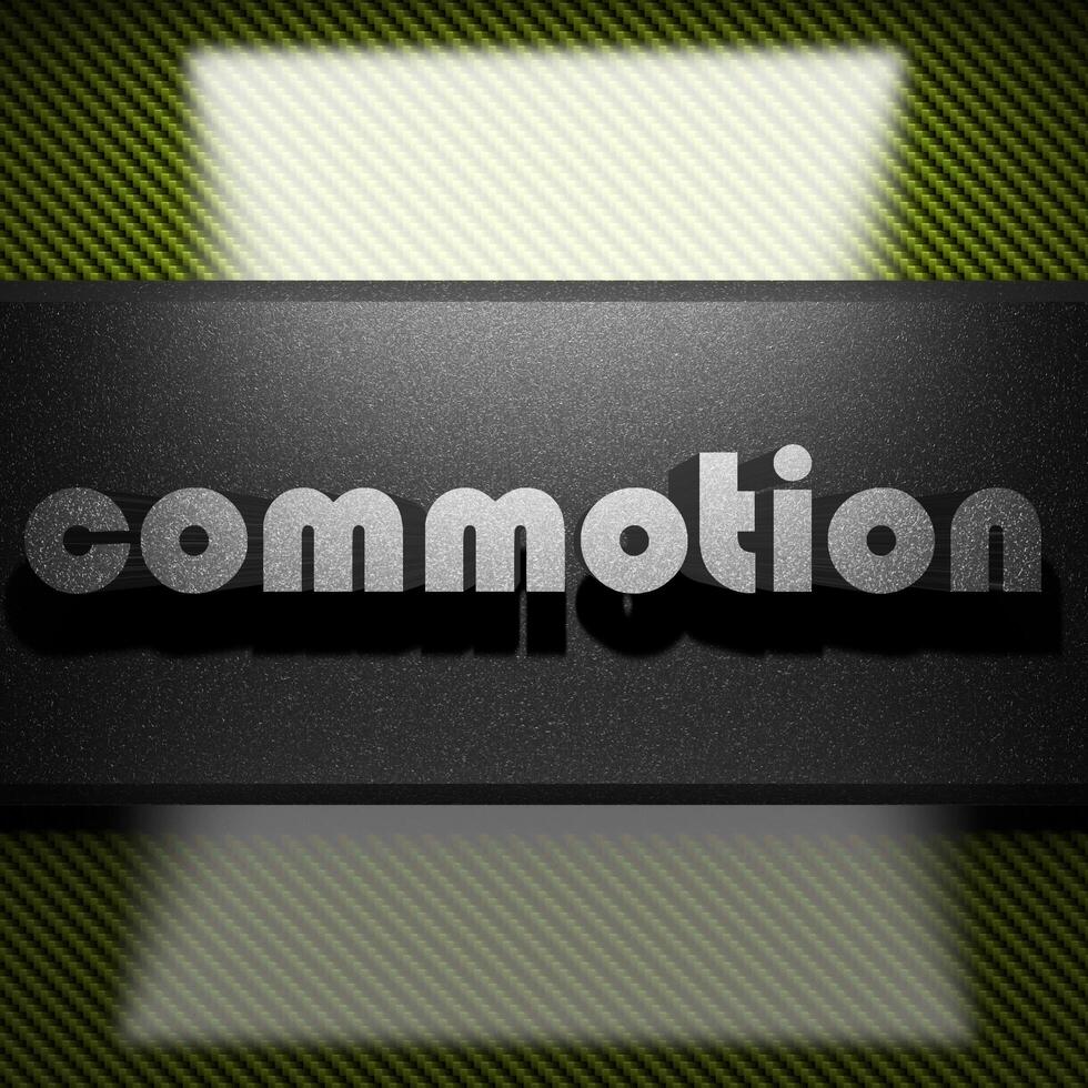 commotion word of iron on carbon photo