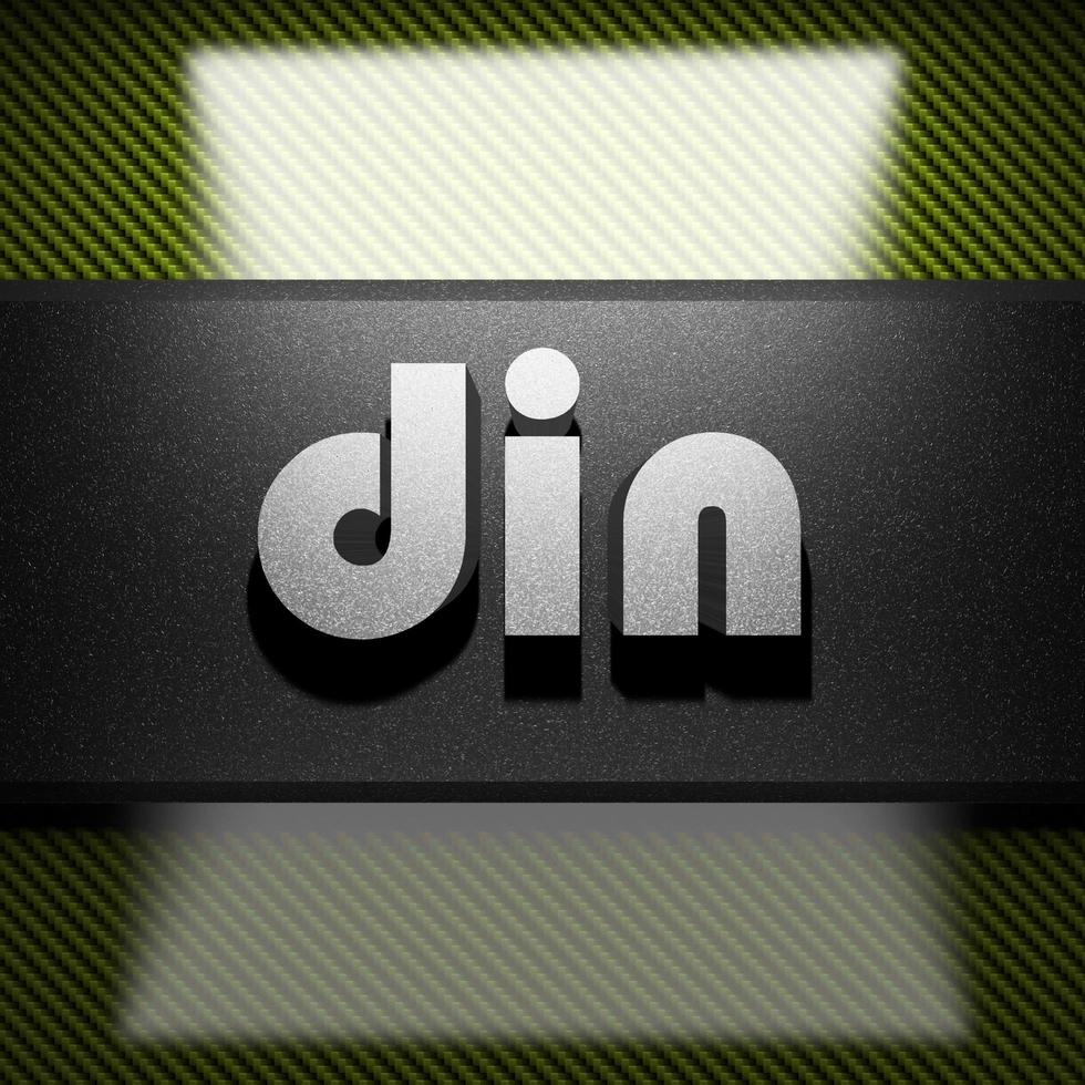 din word of iron on carbon photo