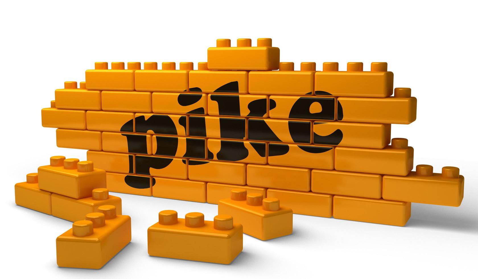 pike word on yellow brick wall photo