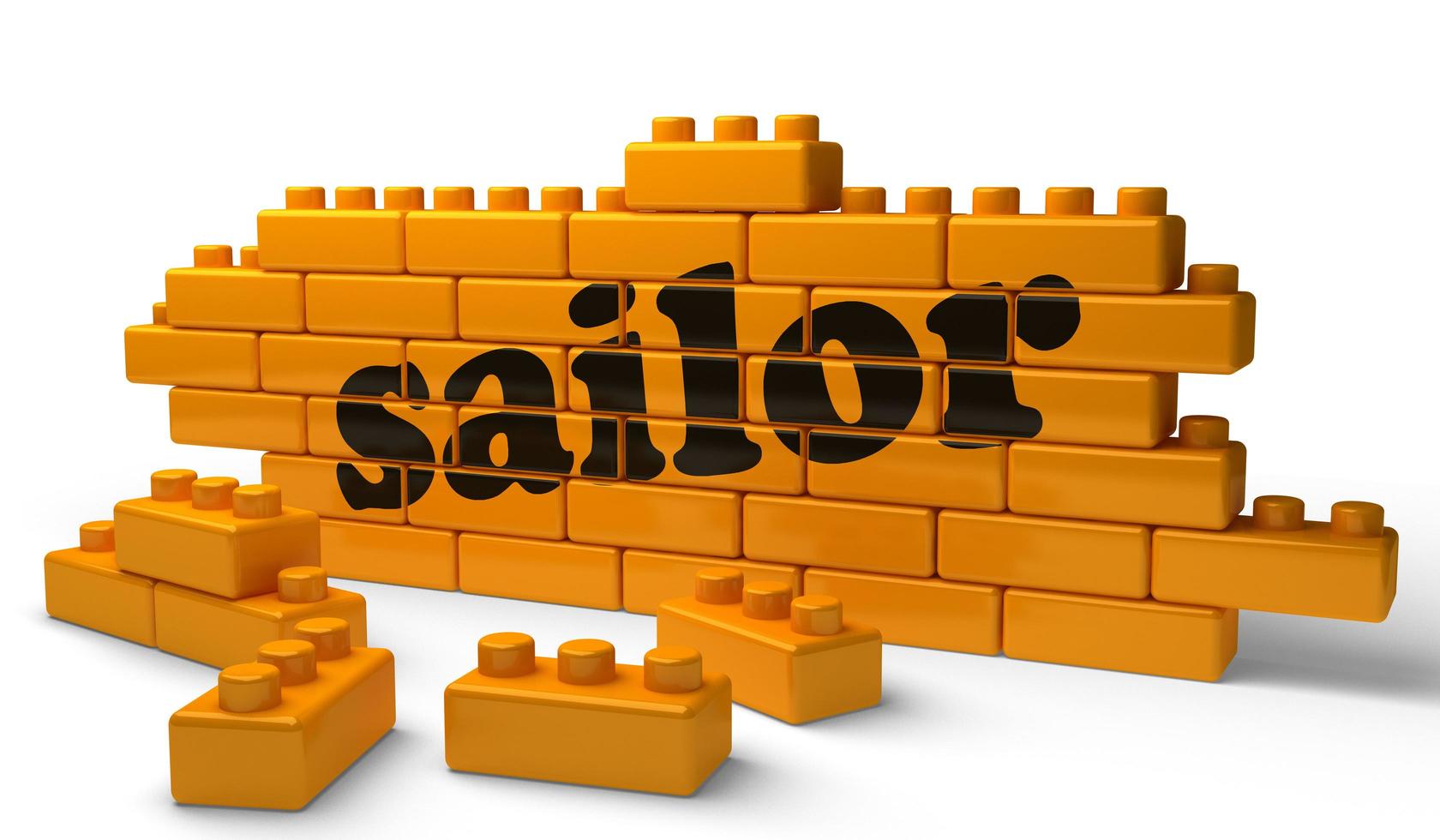 sailor word on yellow brick wall photo