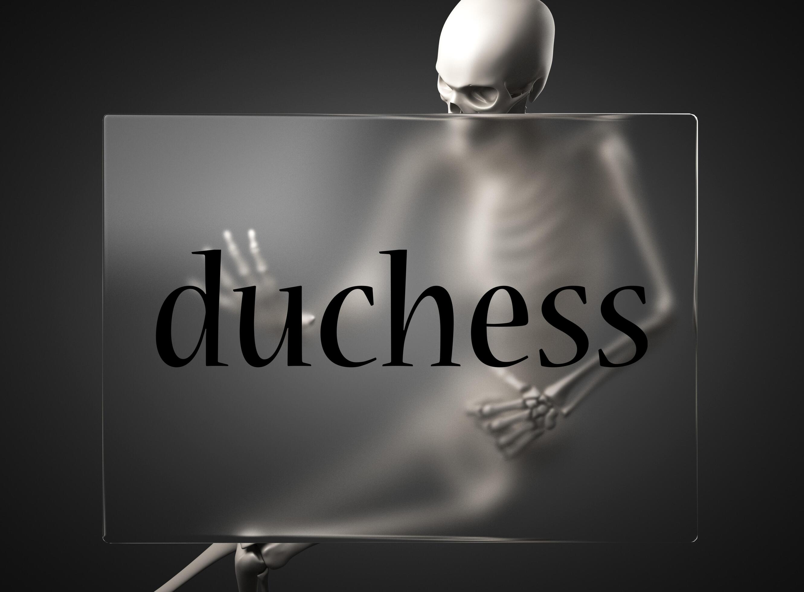 duchess word on glass and skeleton 6393628 Stock Photo at Vecteezy