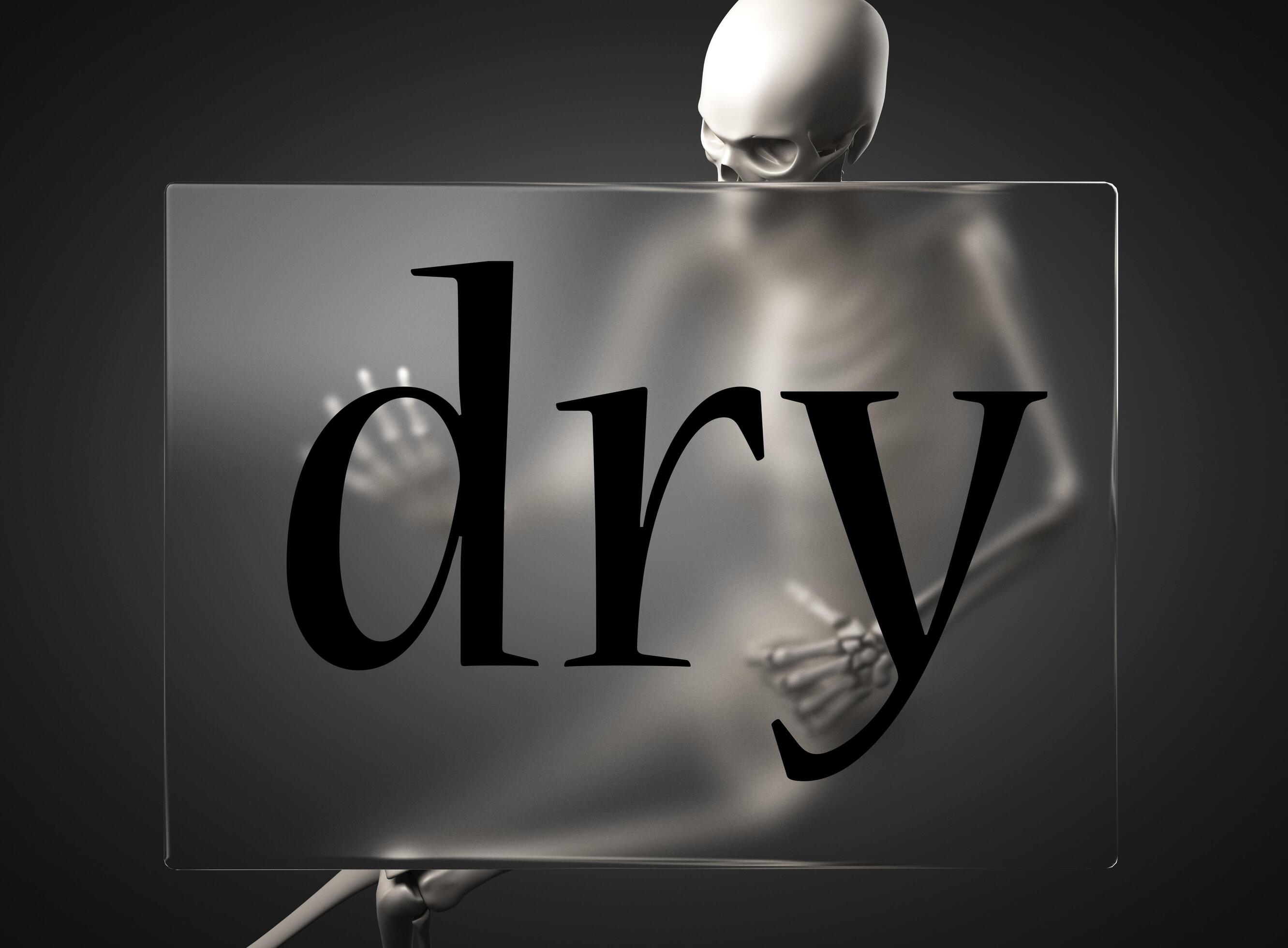 dry word on glass and skeleton 6393629 Stock Photo at Vecteezy