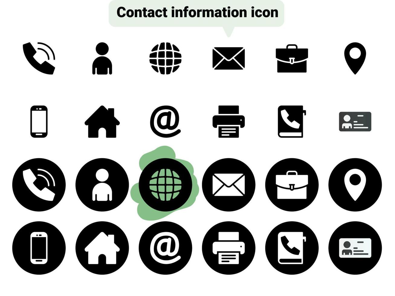 conjunto de iconos de vector negro, aislado sobre fondo blanco. ilustración plana sobre un tema detalles de contacto, información básica. relleno, glifo