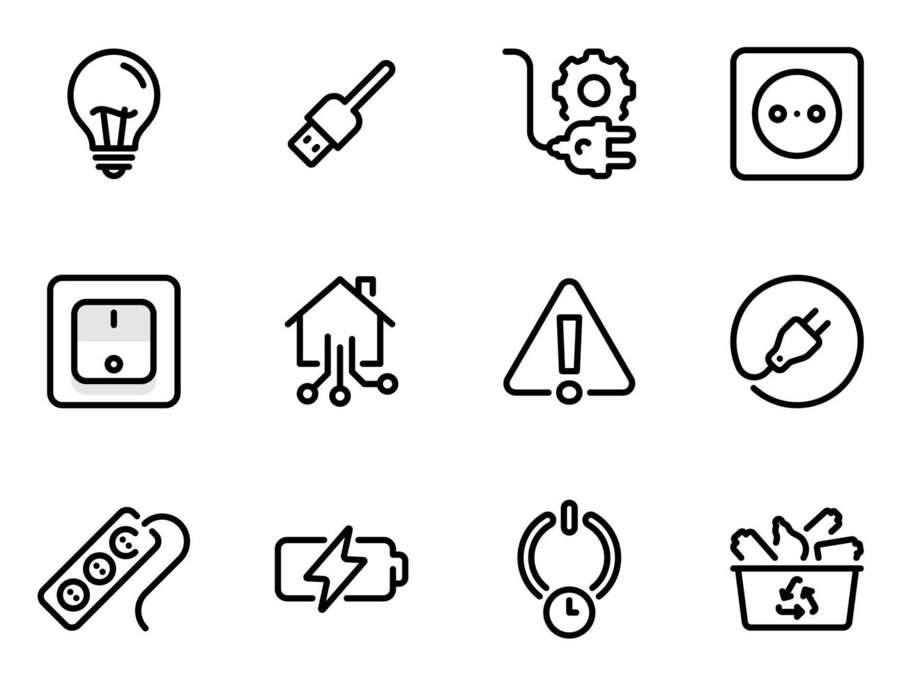 Simple vector icons. Flat illustration on a theme electrical appliances