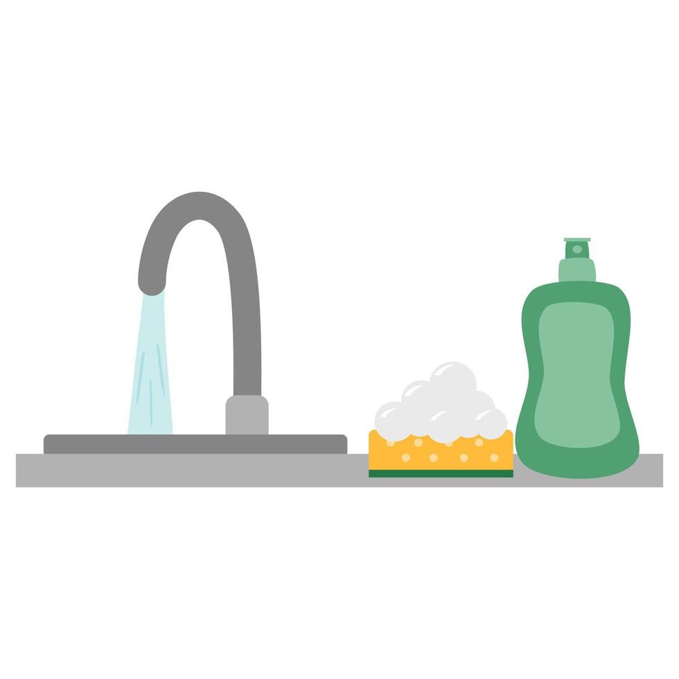 clean washed dishes vector