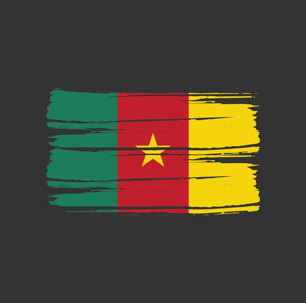 Cameroon Flag Brush Strokes vector