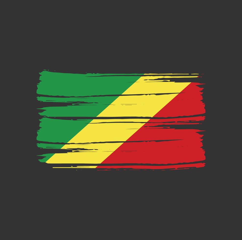 trazos de pincel de la bandera del congo vector