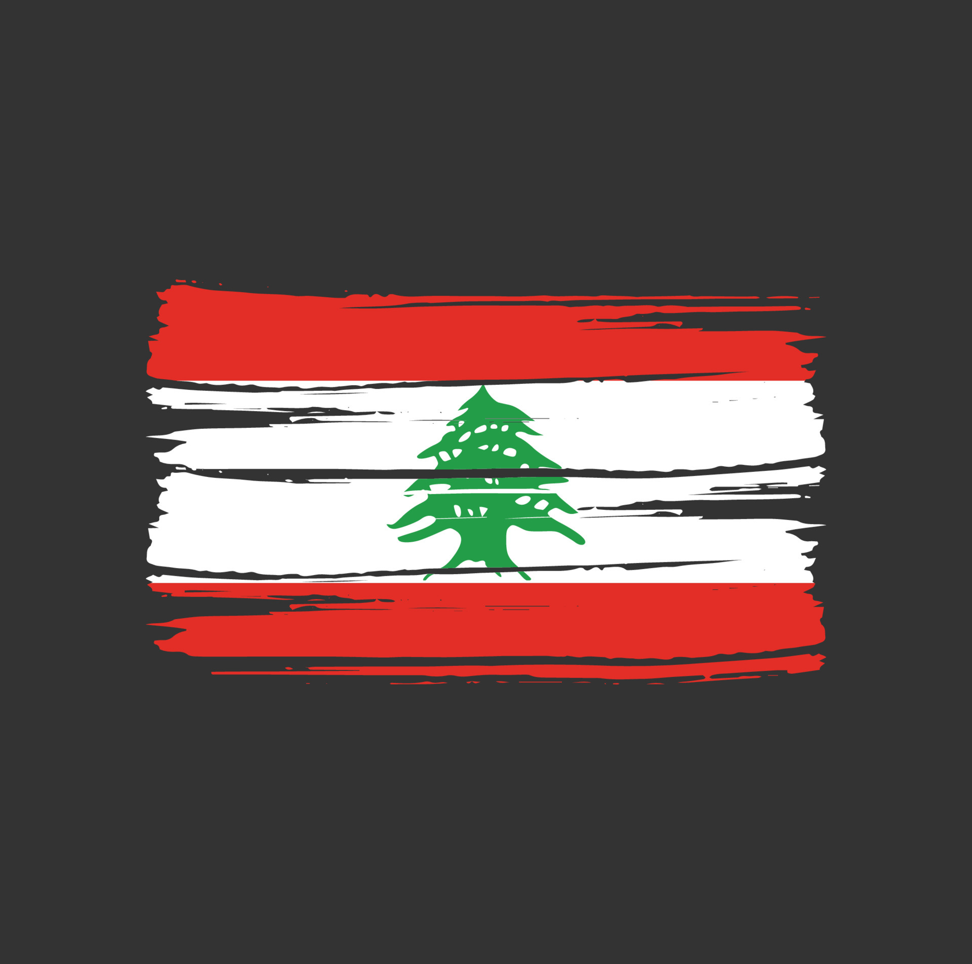 Lebanon Flag Brush Strokes 6395475 Vector Art at Vecteezy