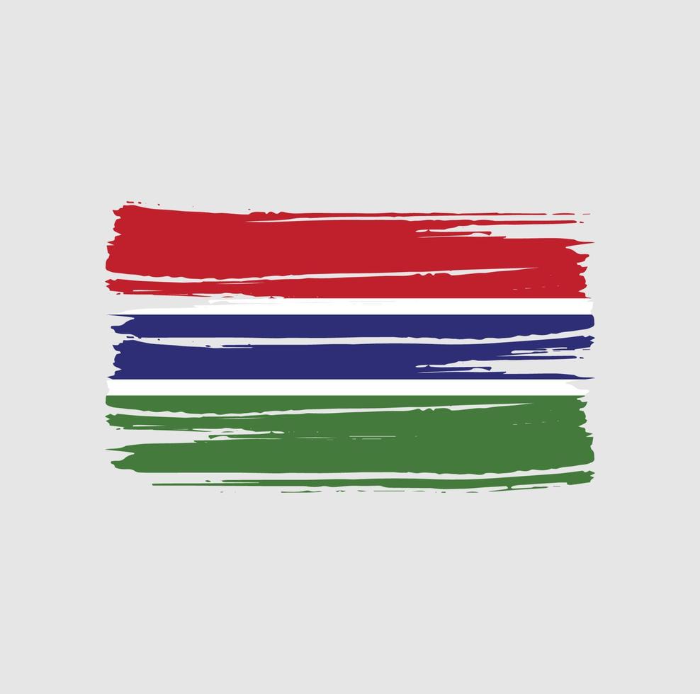 Gambia Flag Brush Strokes vector