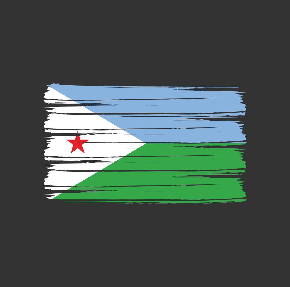 pincel de bandera de Djibouti vector