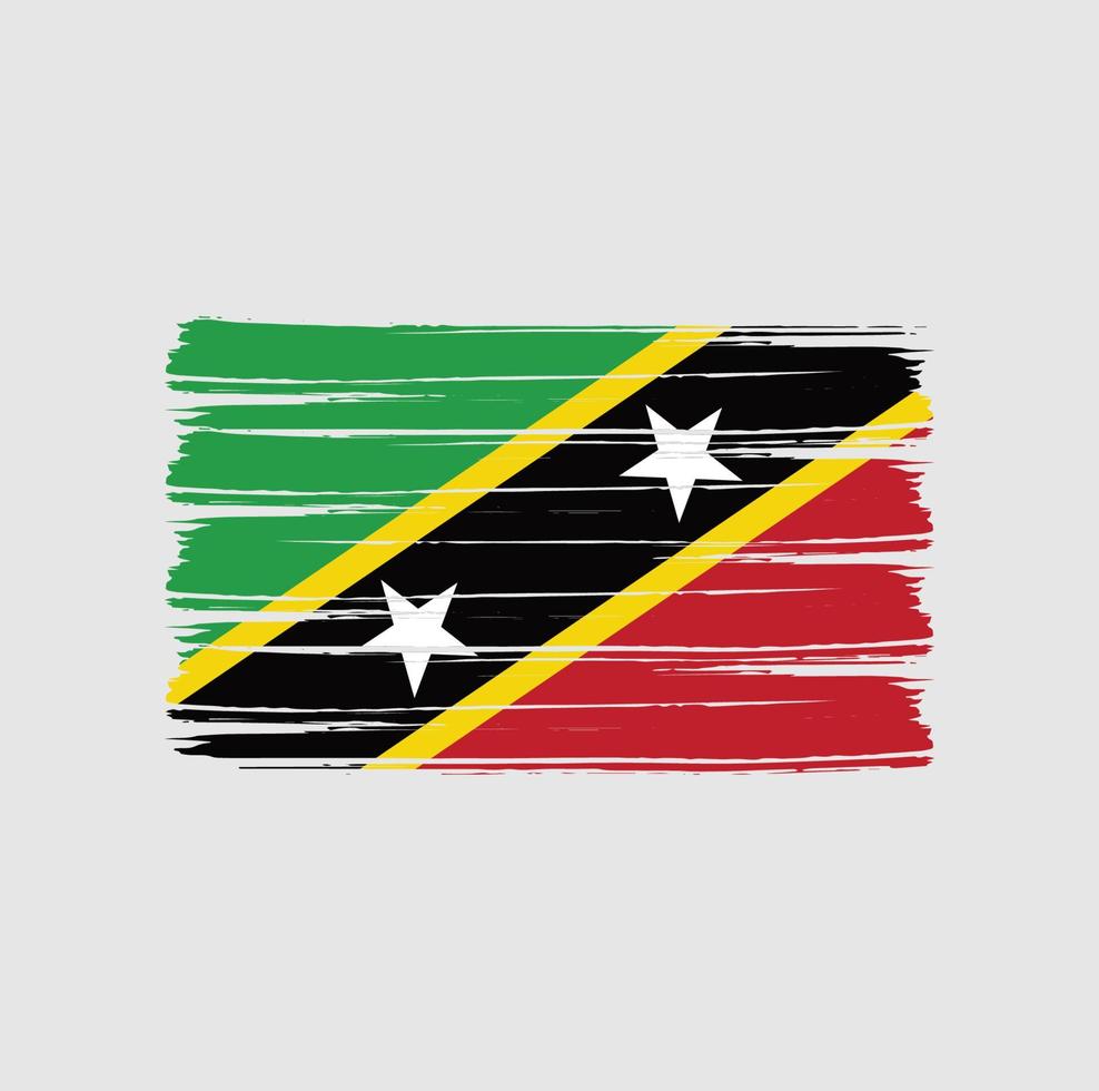 Saint Kitts and Nevis Flag Brush vector