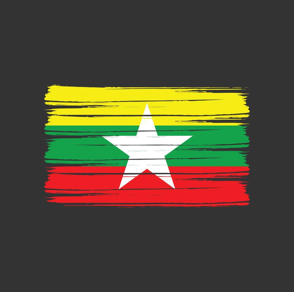 Myanmar Flag Brush vector