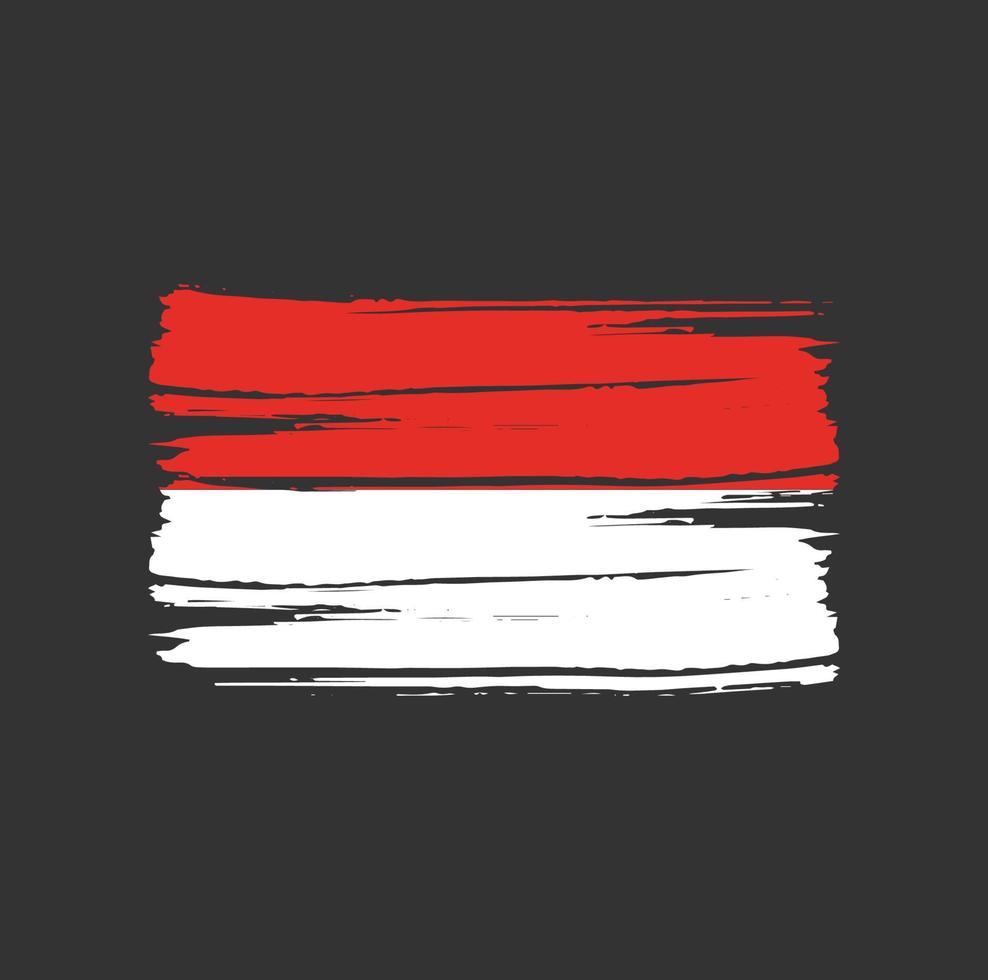 trazos de pincel de bandera de indonesia vector