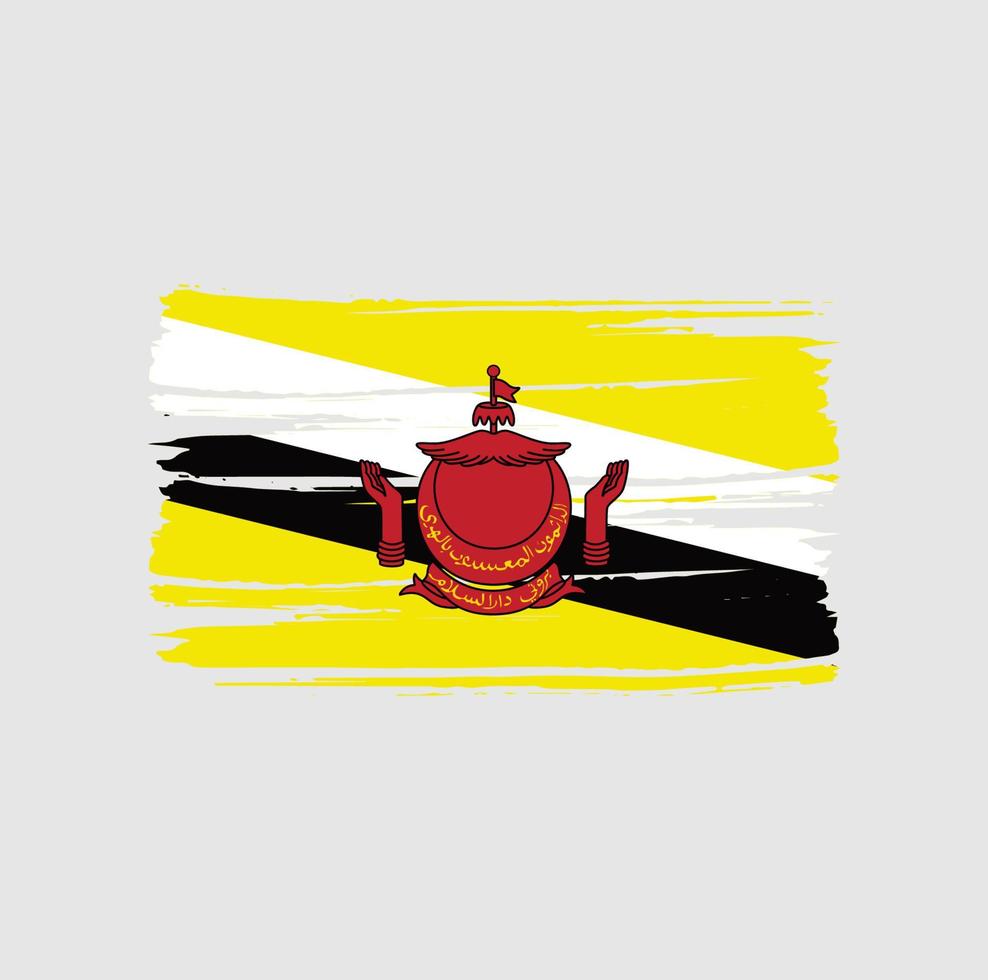 Brunei Flag Brush Strokes vector