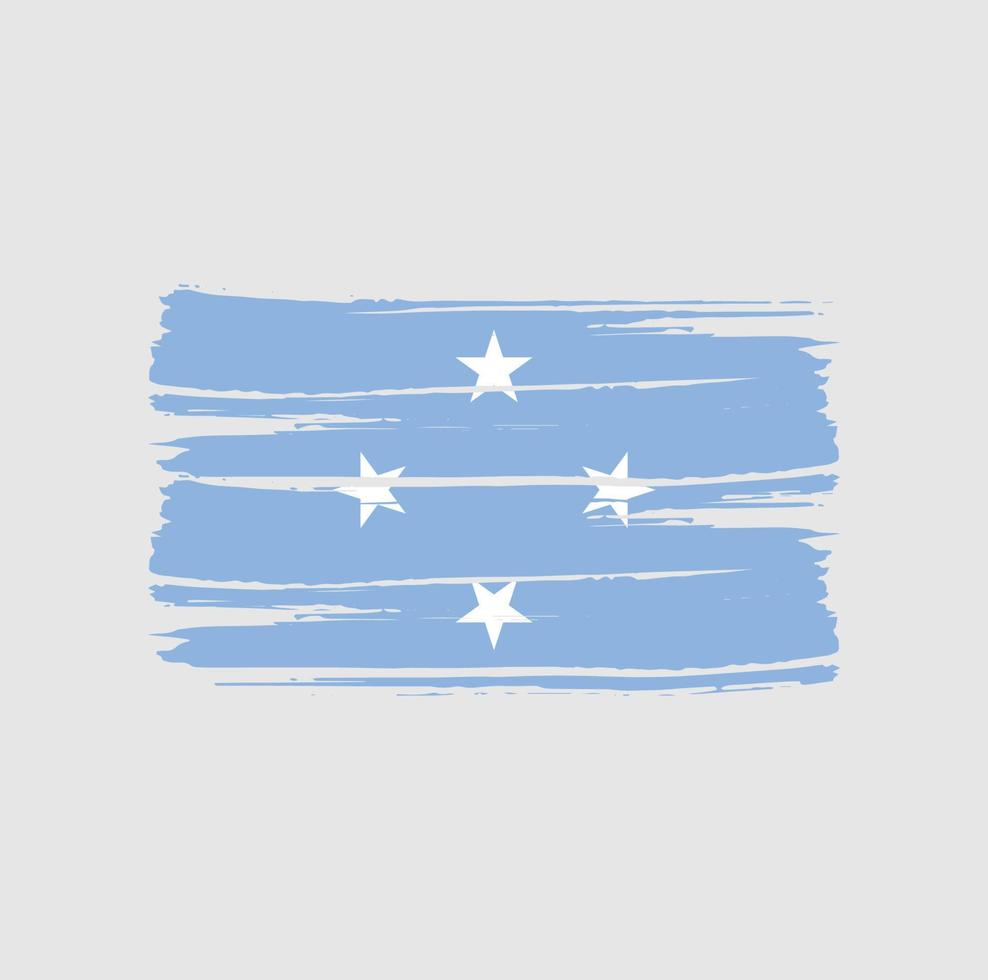 trazos de pincel de bandera de micronesia vector