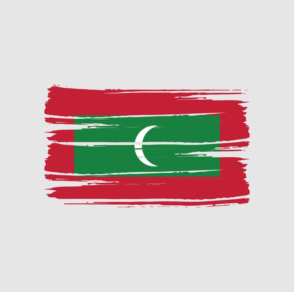 Maldives Flag Brush Strokes vector