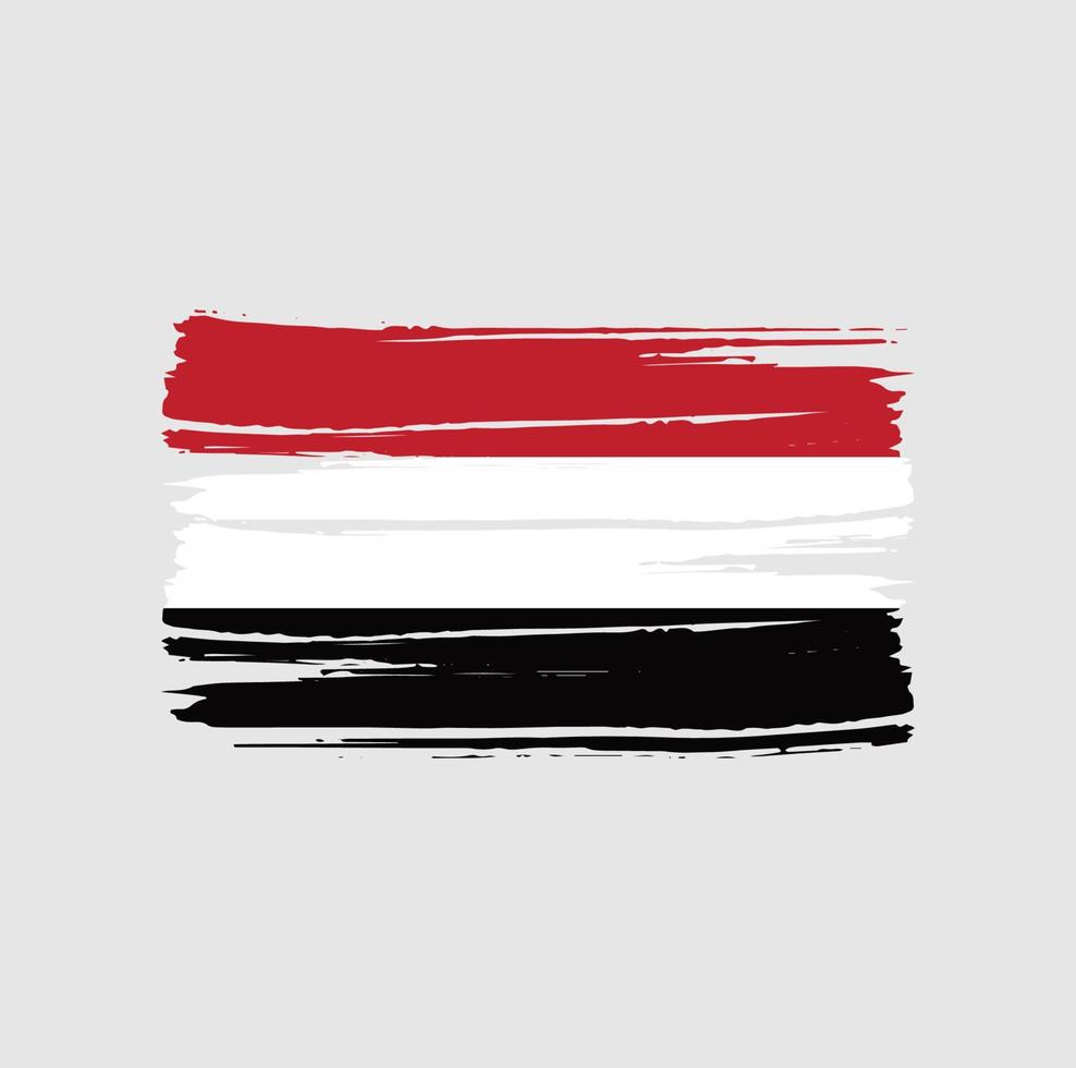 Yemen Flag Brush Strokes vector