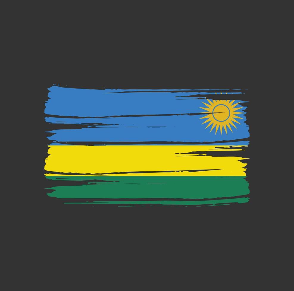 Rwanda Flag Brush Strokes vector