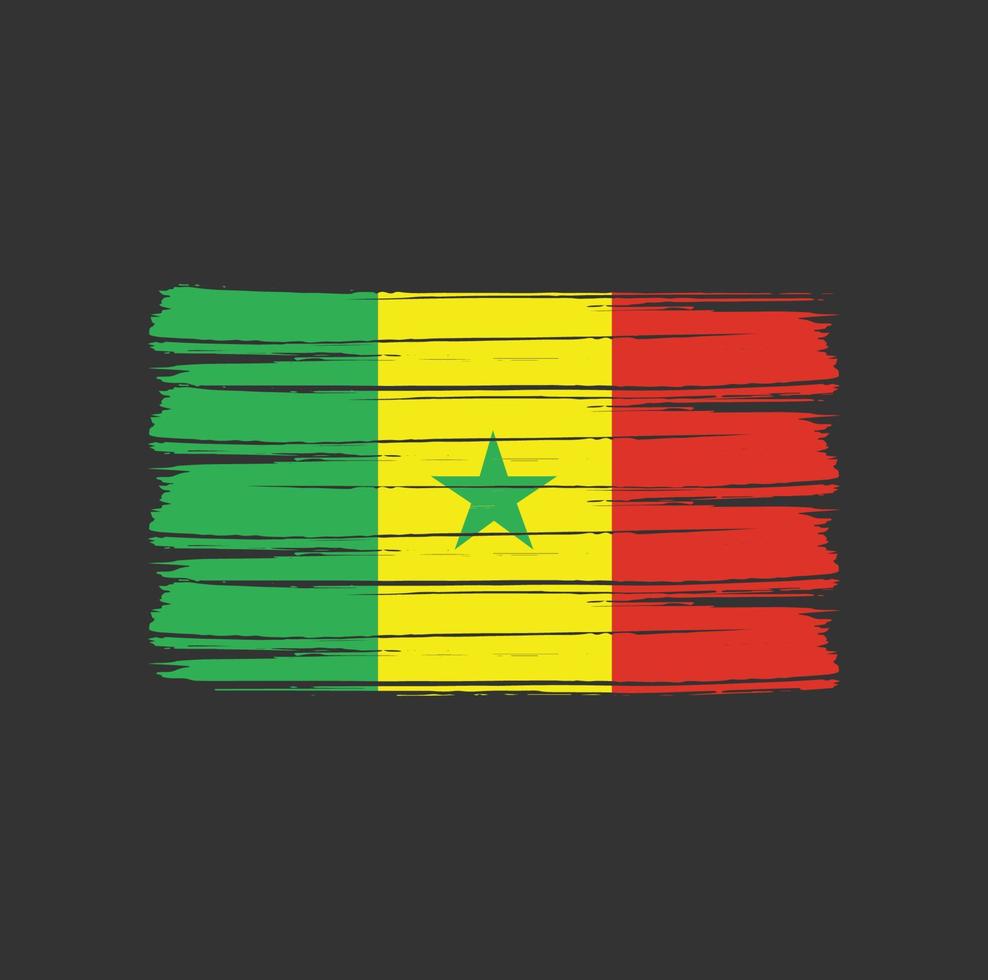 Senegal Flag Brush vector