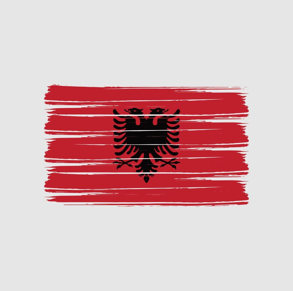 pincel de bandera de albania vector