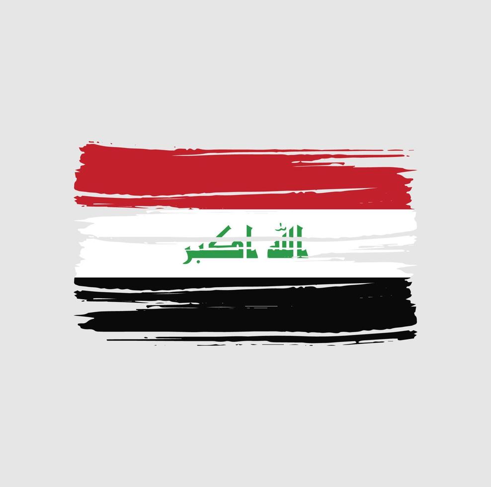 trazos de pincel de la bandera de irak vector