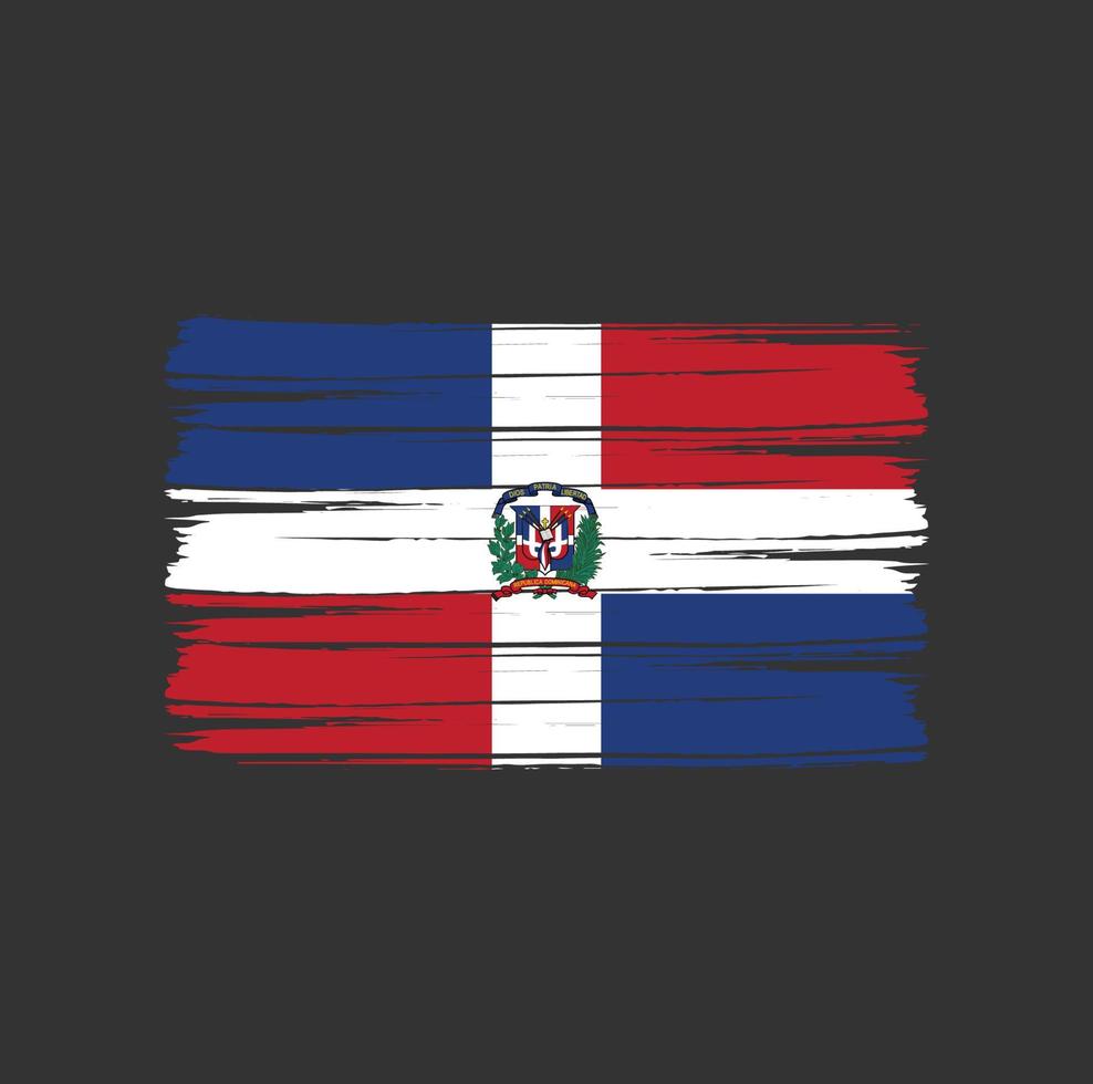 pincel de bandera de república dominicana vector