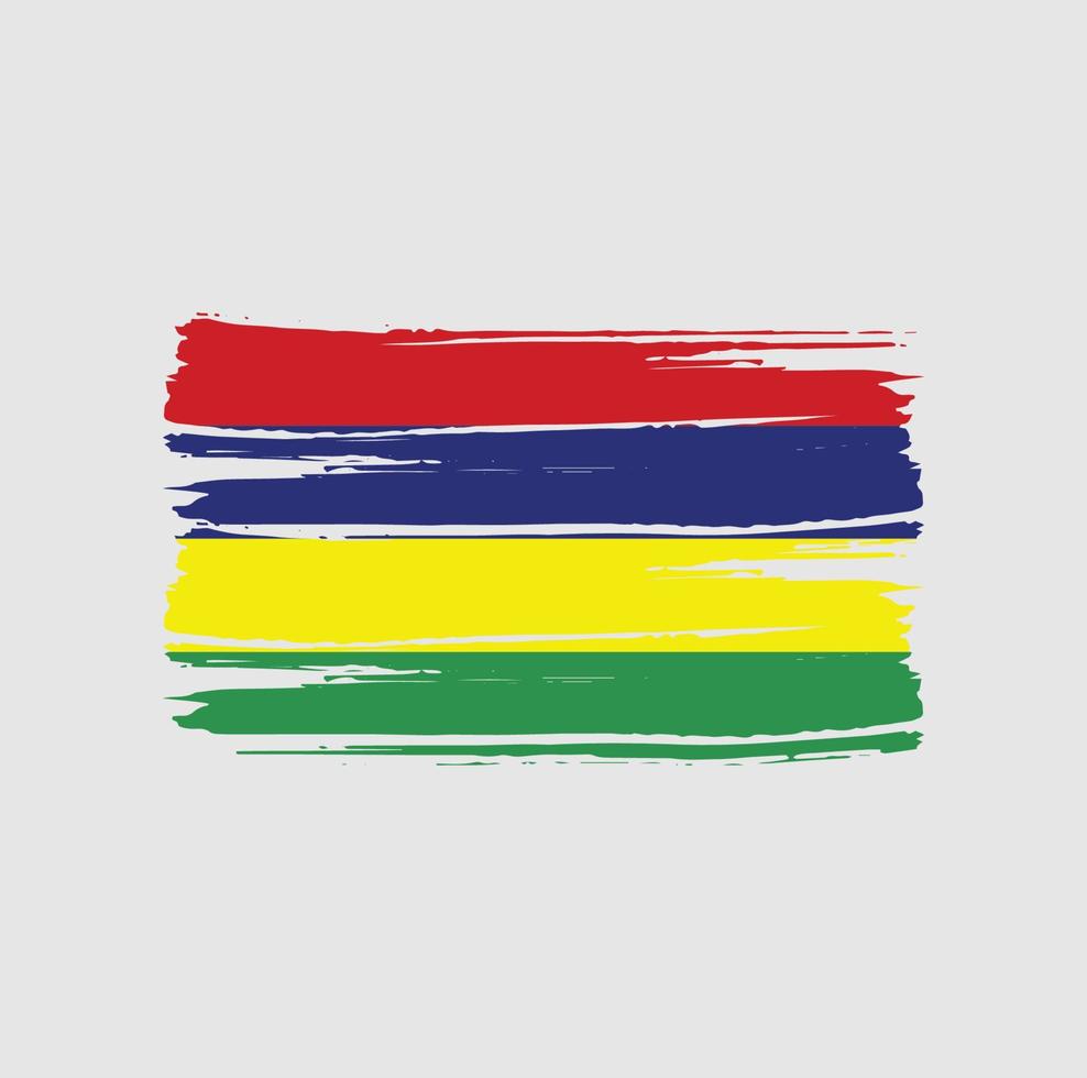 Mauritius Flag Brush Strokes vector