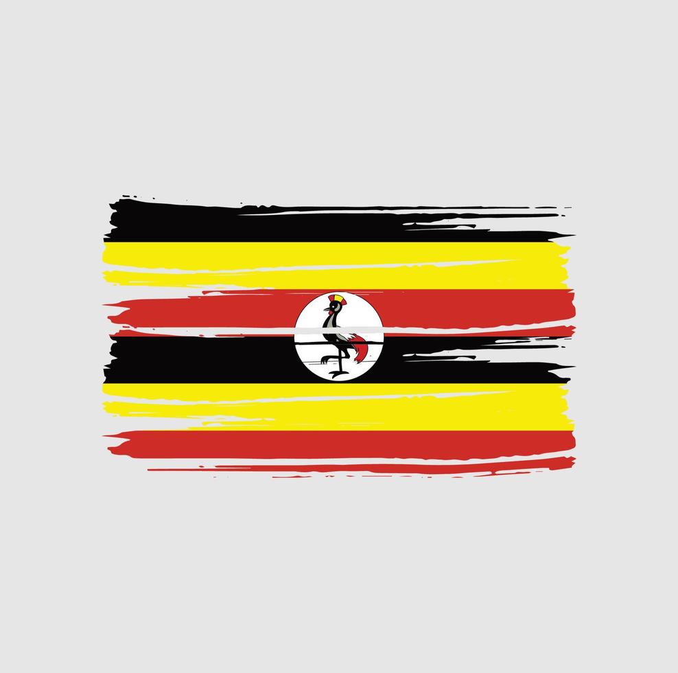 Uganda Flag Brush Strokes vector