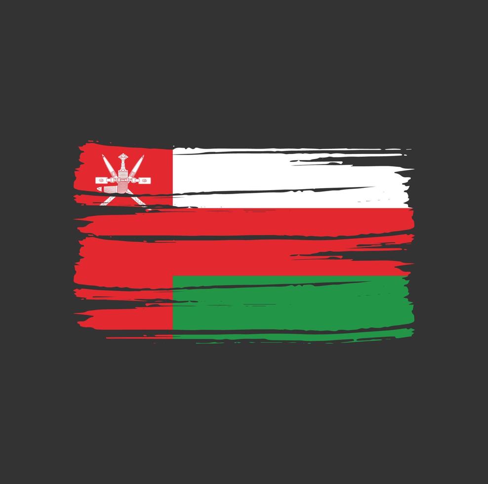 Oman Flag Brush Strokes vector