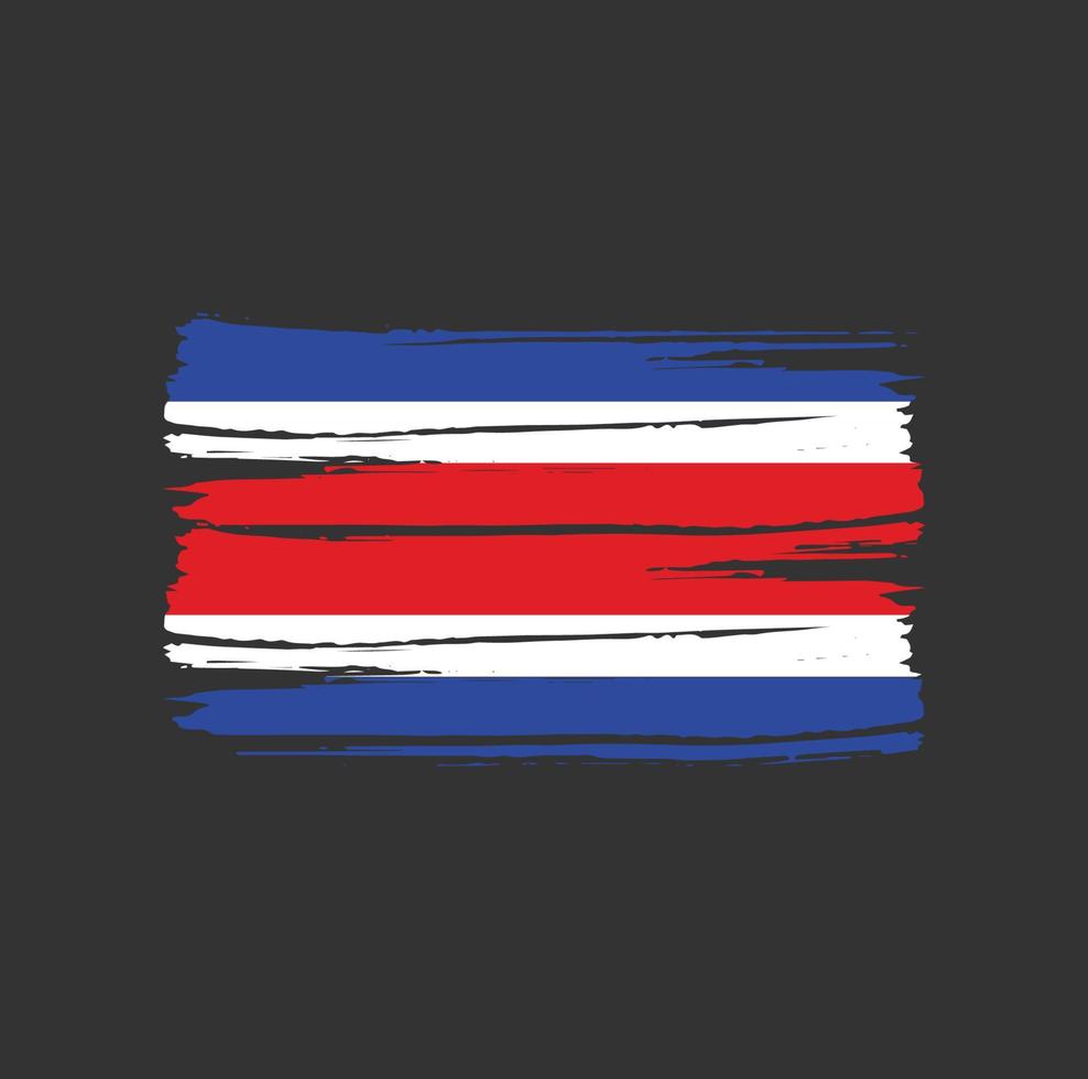 trazos de pincel de bandera de costa rica vector