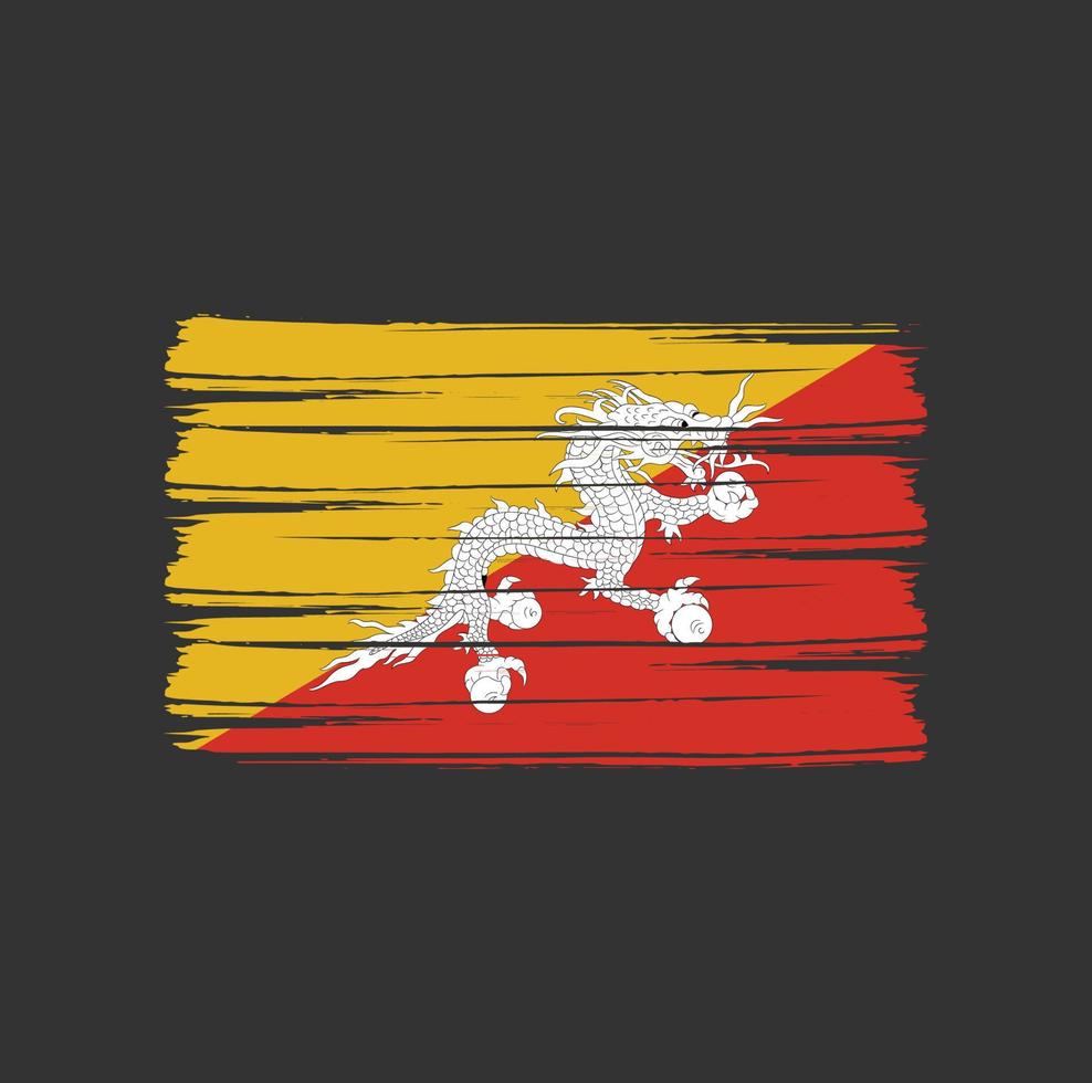 Bhutan Flag Brush vector