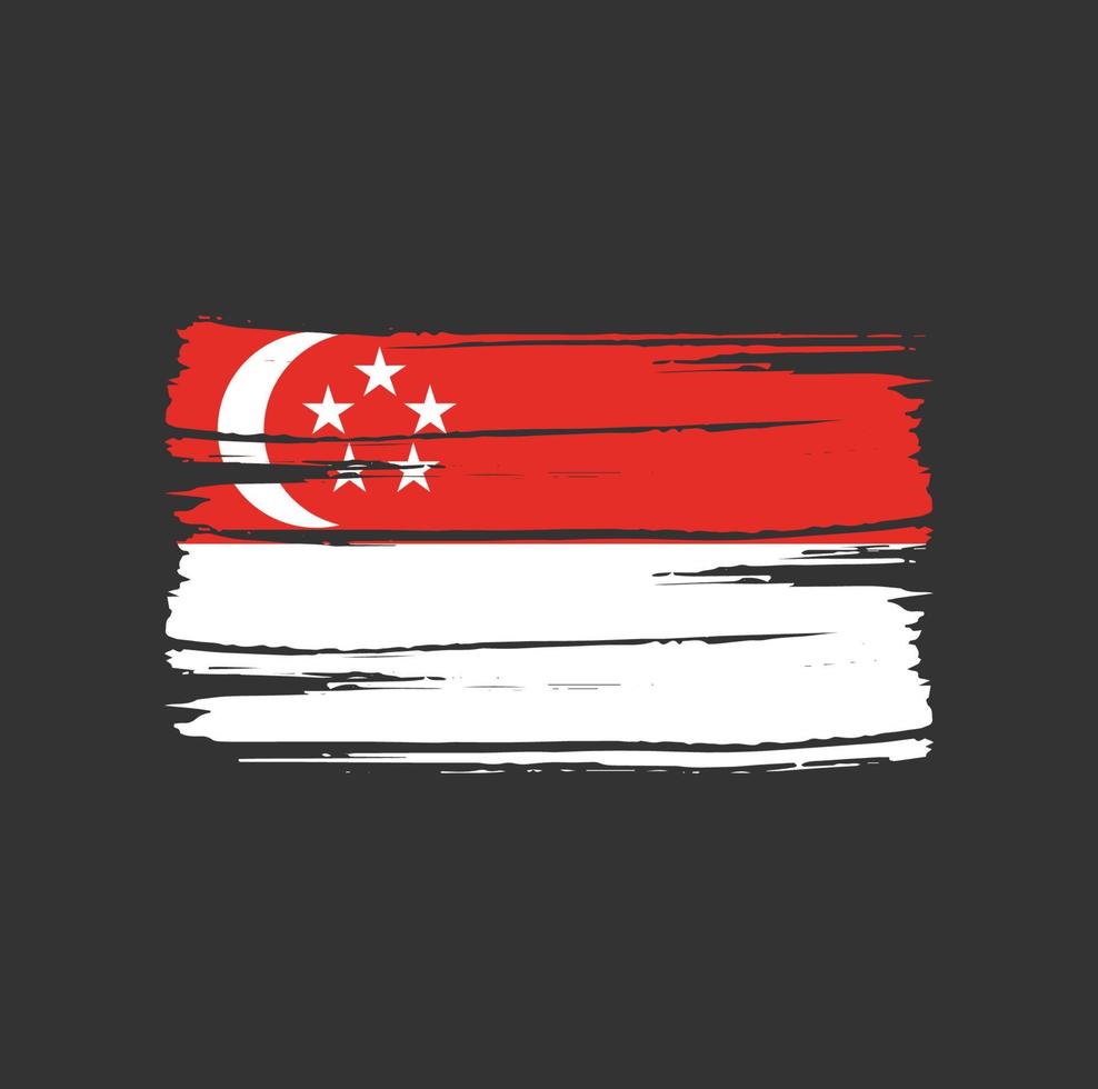 Singapore Flag Brush Strokes vector