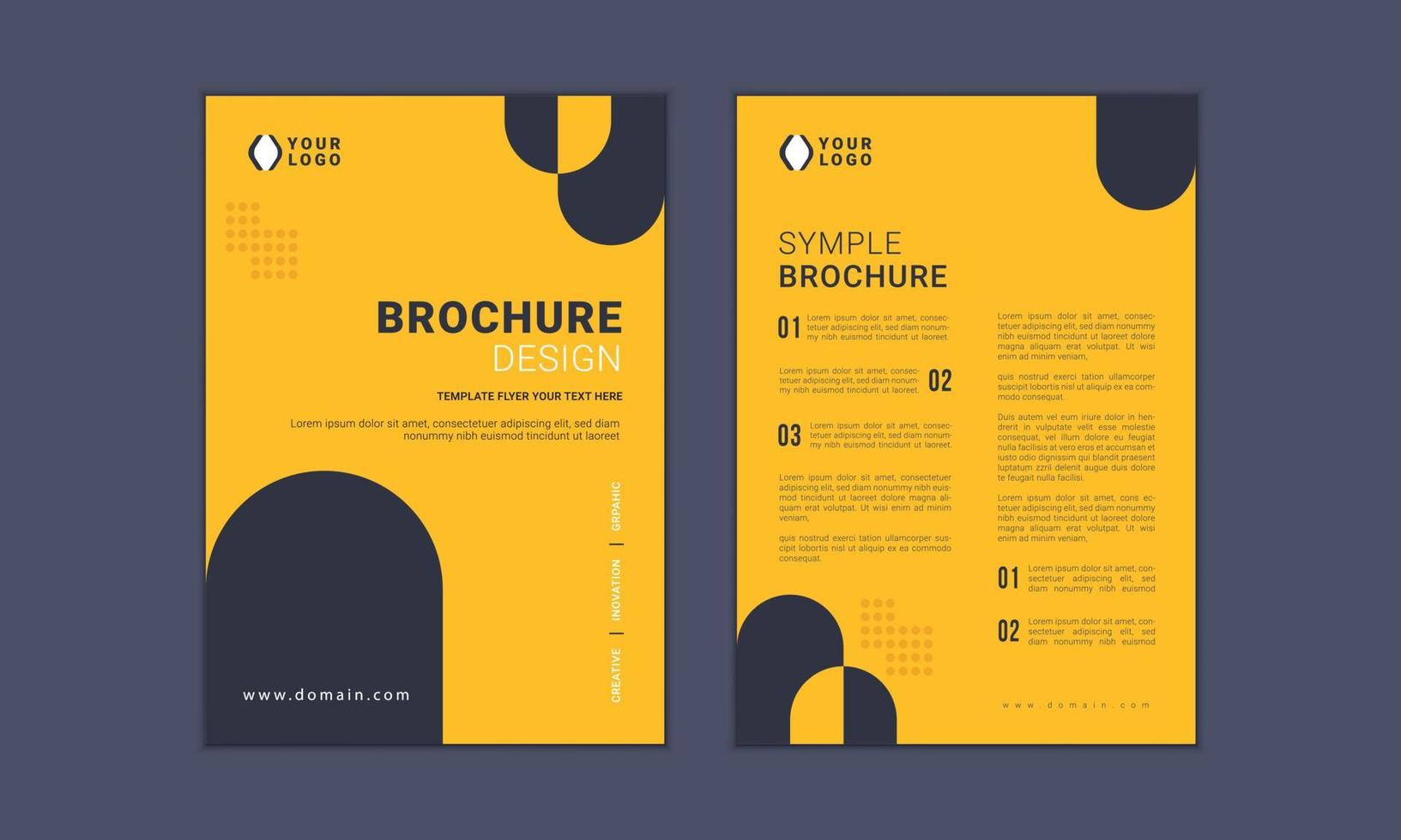 Free Brochure template, Yellow simple cover design Layout background, luxury flyer layout template vector