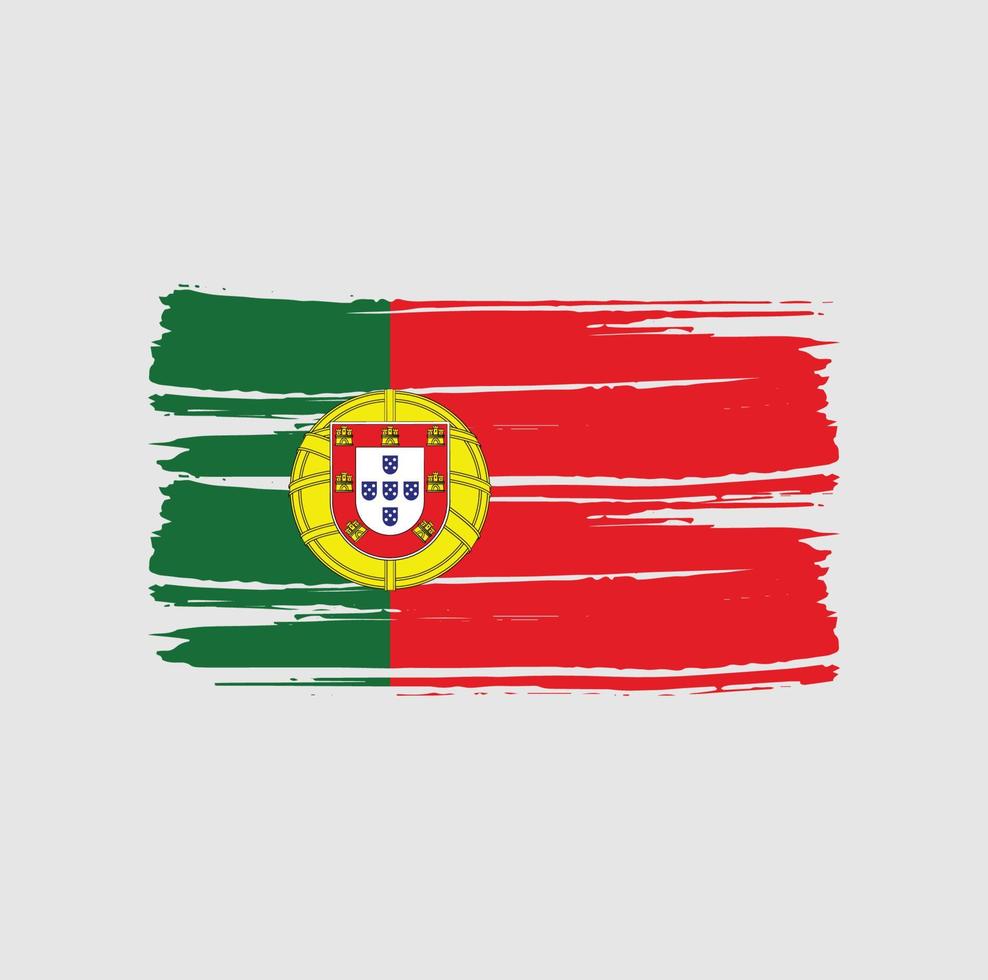 trazos de pincel de bandera de portugal vector