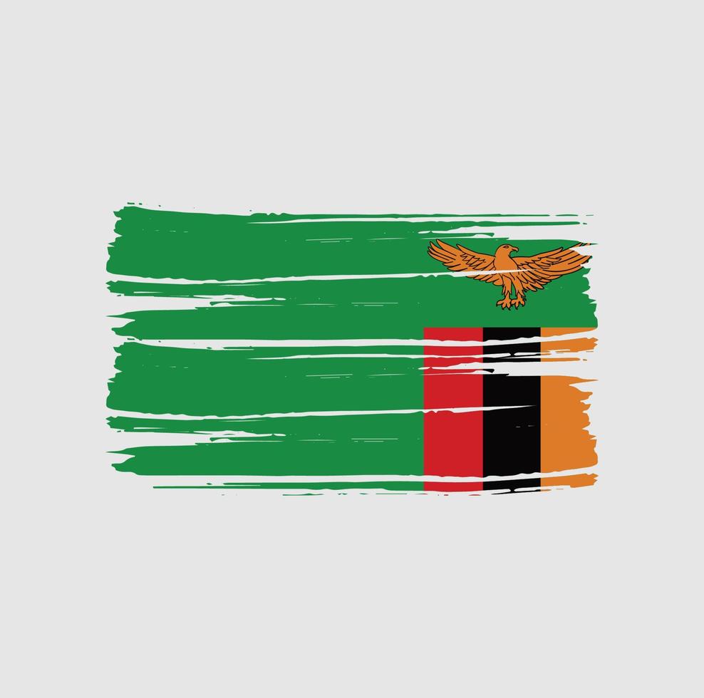trazos de pincel de bandera de zambia vector